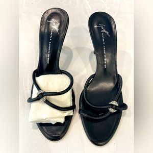 Zanotti Black Strapped Heel